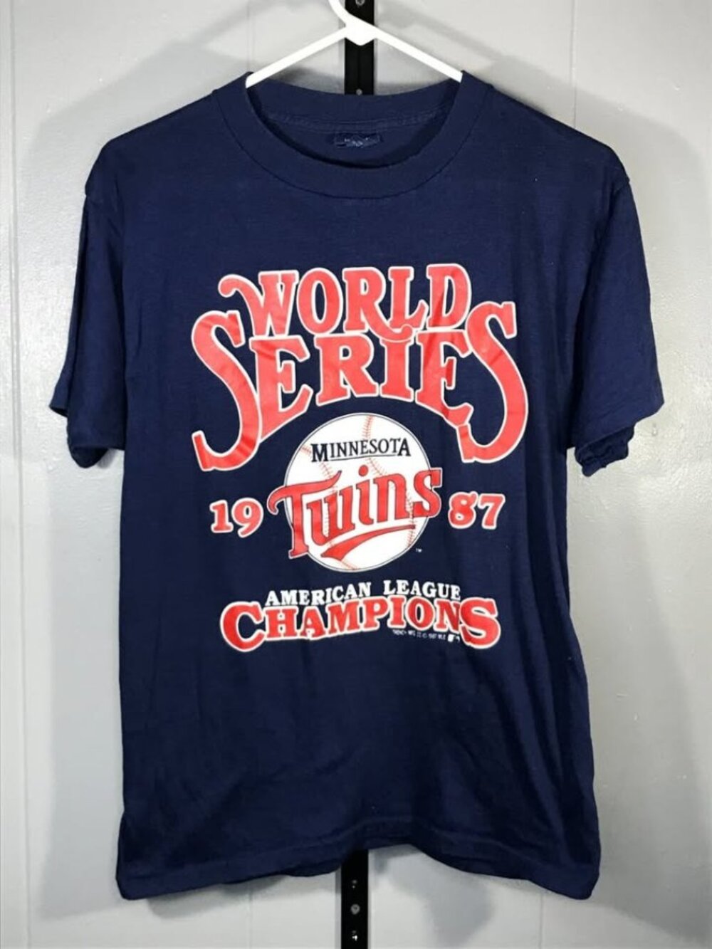 Vintage 1987 Minnesota Twins MLB World Series Champions Tshirt mens LG